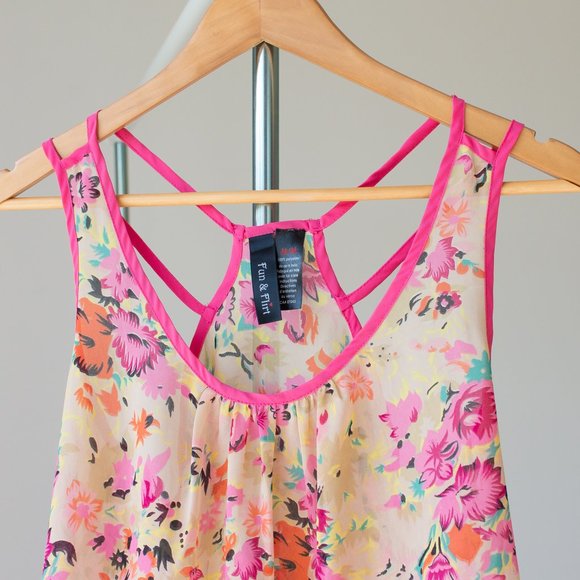 Pink multi-coloured sheer top size medium - Picture 3 of 6